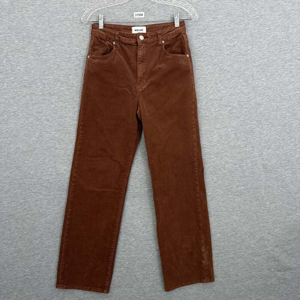Rollas Original Womens Size 27 Brown Corduroy High Rise Straight Jeans